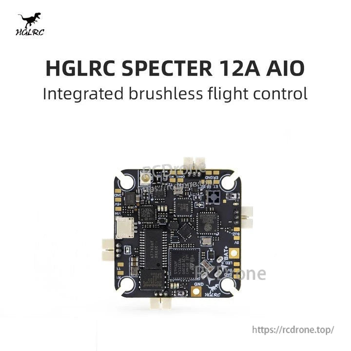 Product graphic reading “HGLRC SPECTER 12A AIO” with board shown centered on white background