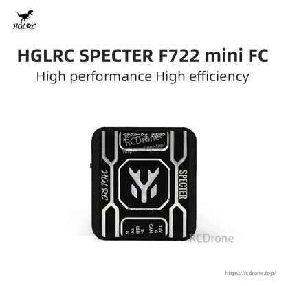 HGLRC SPECTER F722 mini FC title graphic with product photo on white background
