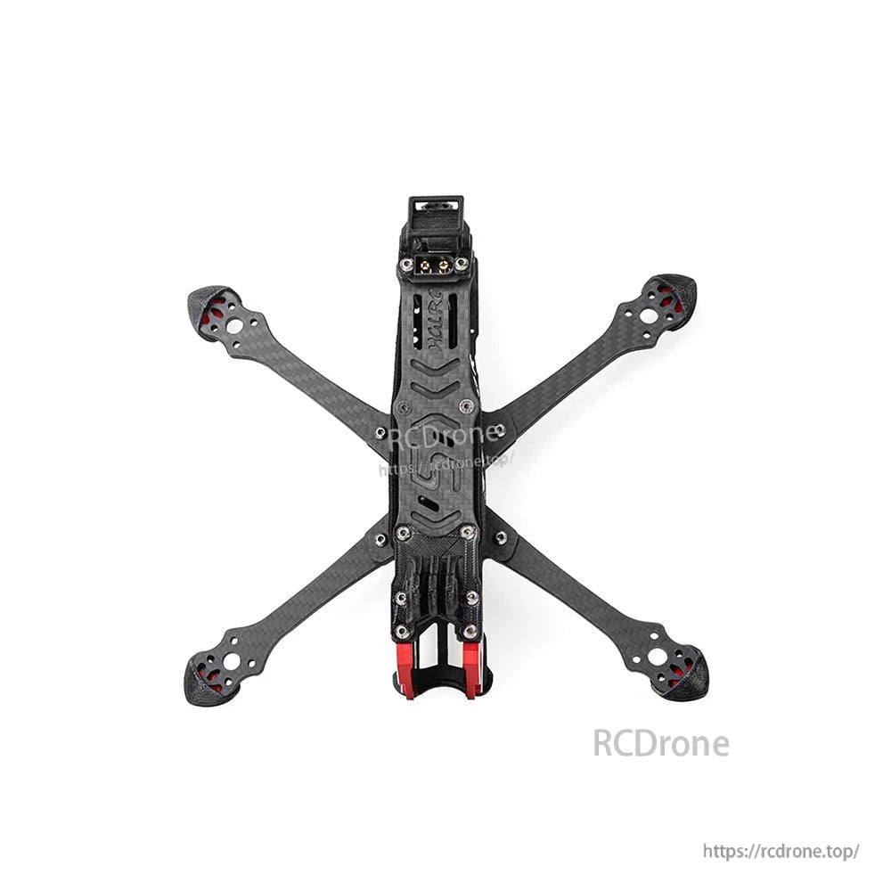 HGLRC Sector X5 FR 5-inch freestyle FPV frame top-down view showing X layout, arm tips, and top plate