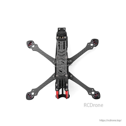 HGLRC Sector X5 FR 5-inch freestyle FPV frame top-down view showing X layout, arm tips, and top plate