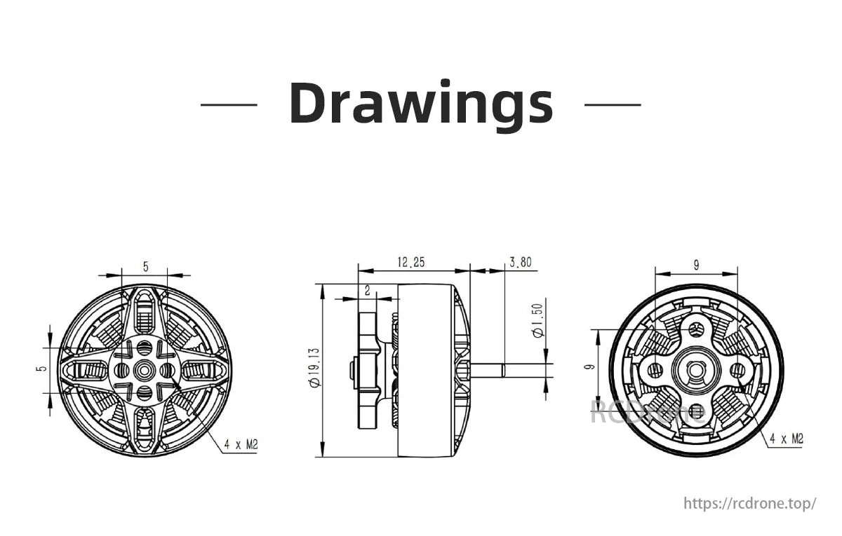 HGLRC Specter 1404 Brushless FPV Motor, Customized N52H curved magnetic steel with strong magnetism and high torque.