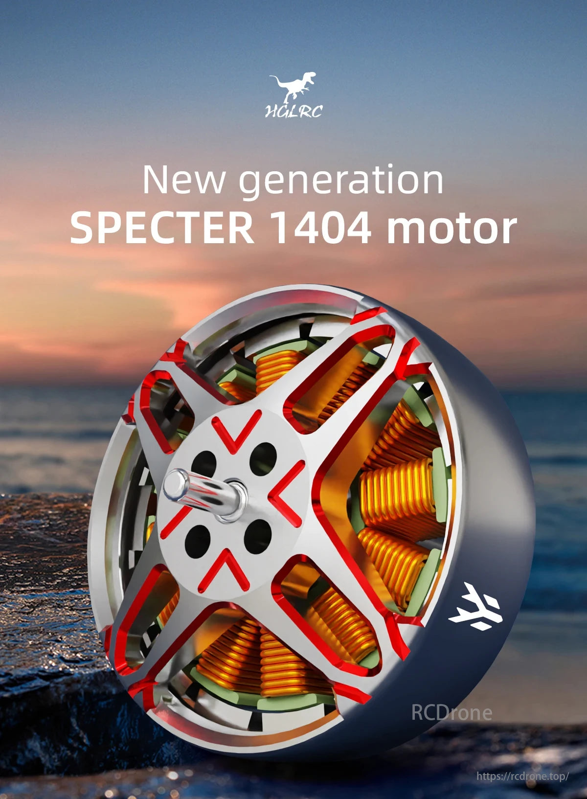 HGLRC Specter 1404 Brushless FPV Motor, FPV motor for 2-inch cinewhoop and 4-inch toothpick drones.