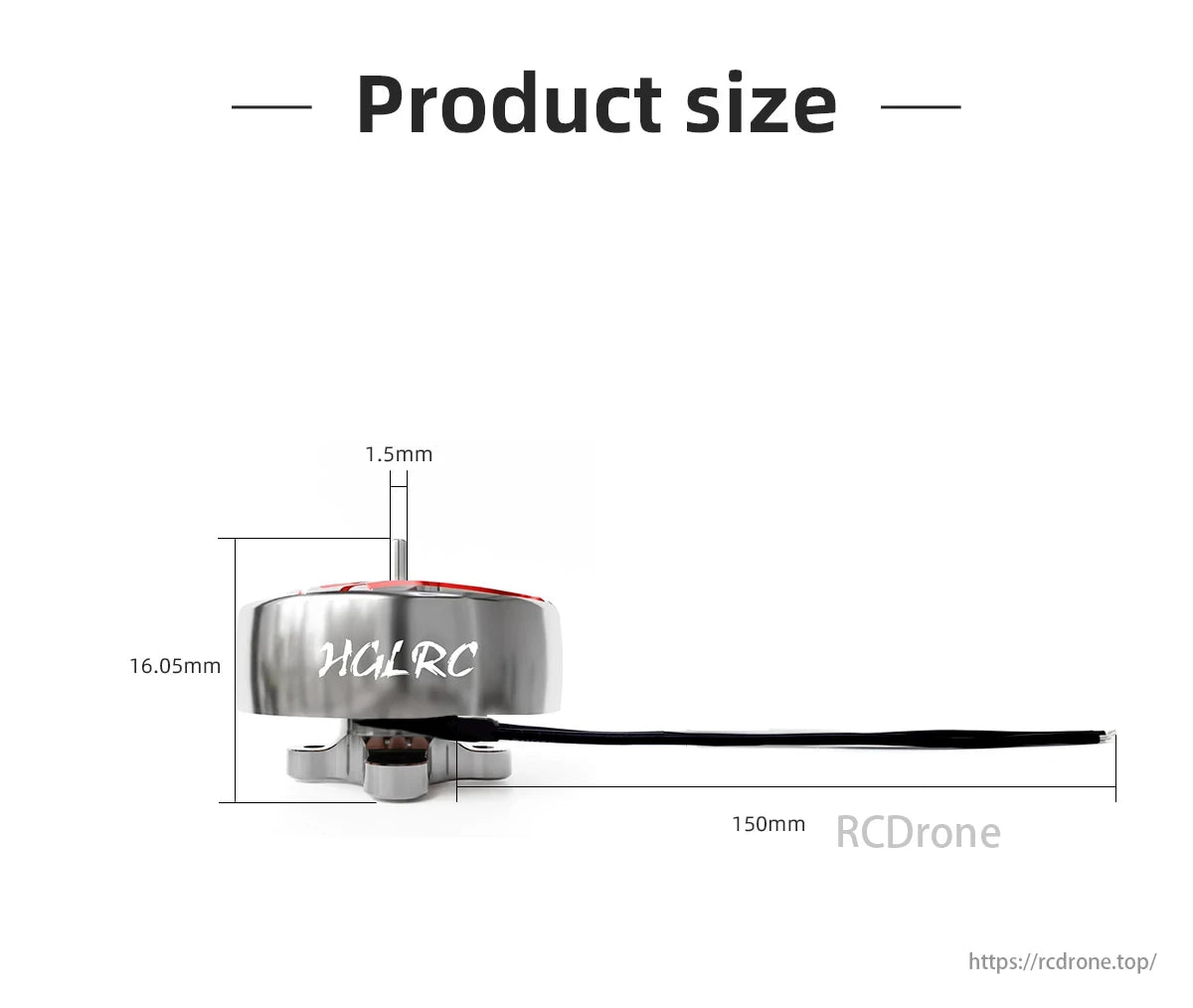 HGLRC Specter 1404 Brushless FPV Motor, High-strength one-piece rotor made from 7075 aviation aluminum material.