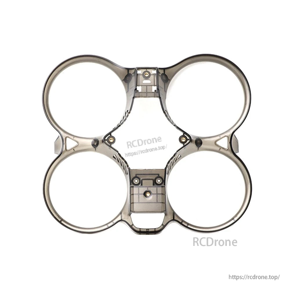 Bottom view of duct guard canopy with four 2-inch prop rings and mounting points