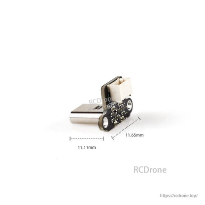 USB-C tuning adapter dimensions diagram showing 11.11 mm and 11.65 mm measurements