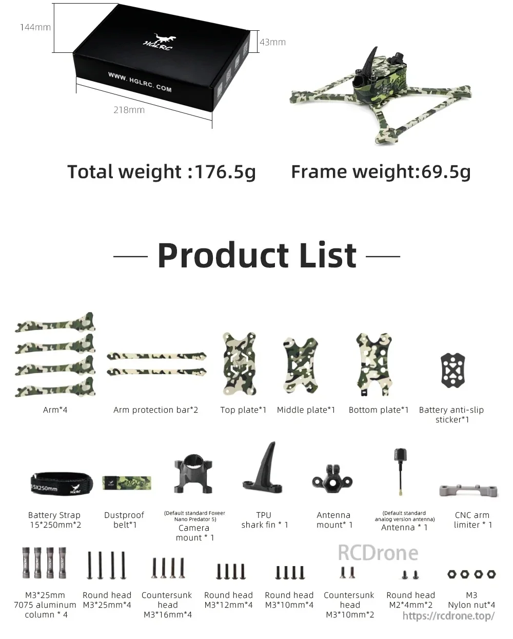 HGLRC Wind5 Lite V2 Racing Frame (camouflage)