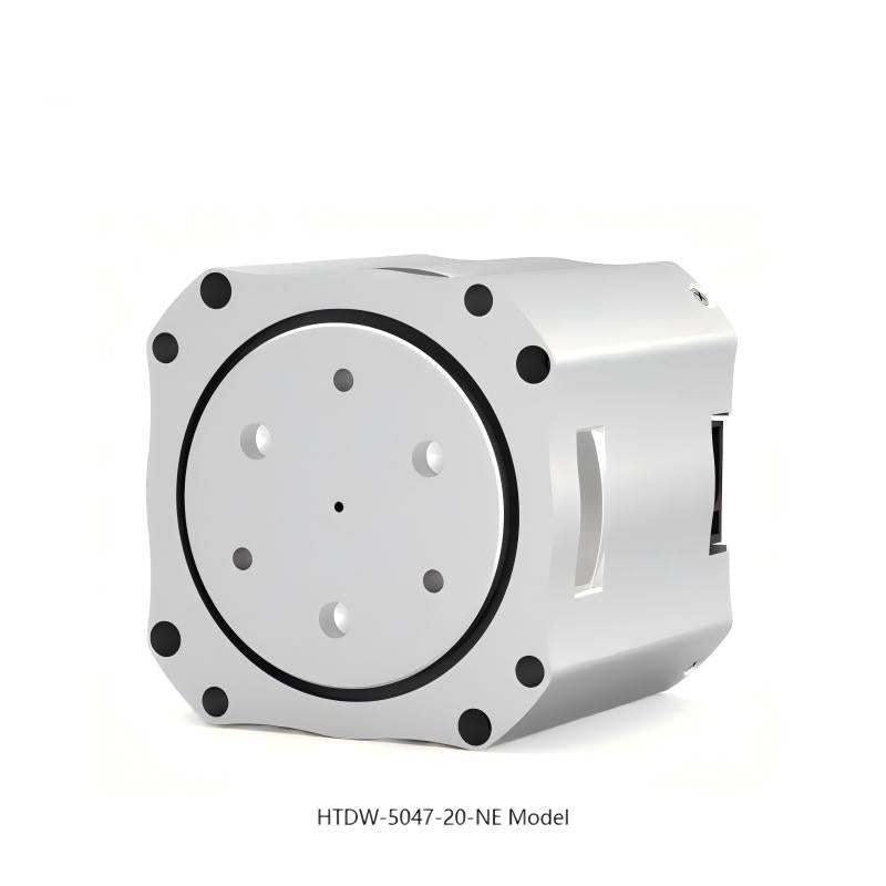 HTDW-5047-20-NE motor module front face and housing detail, 20:1 ratio version