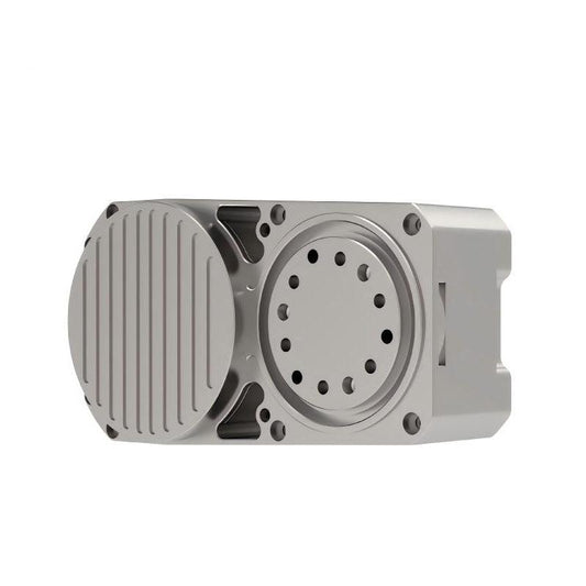 HIGH TORQUE HTPU-60BM-35-NE motor module, angled view showing circular mounting face and bolt holes