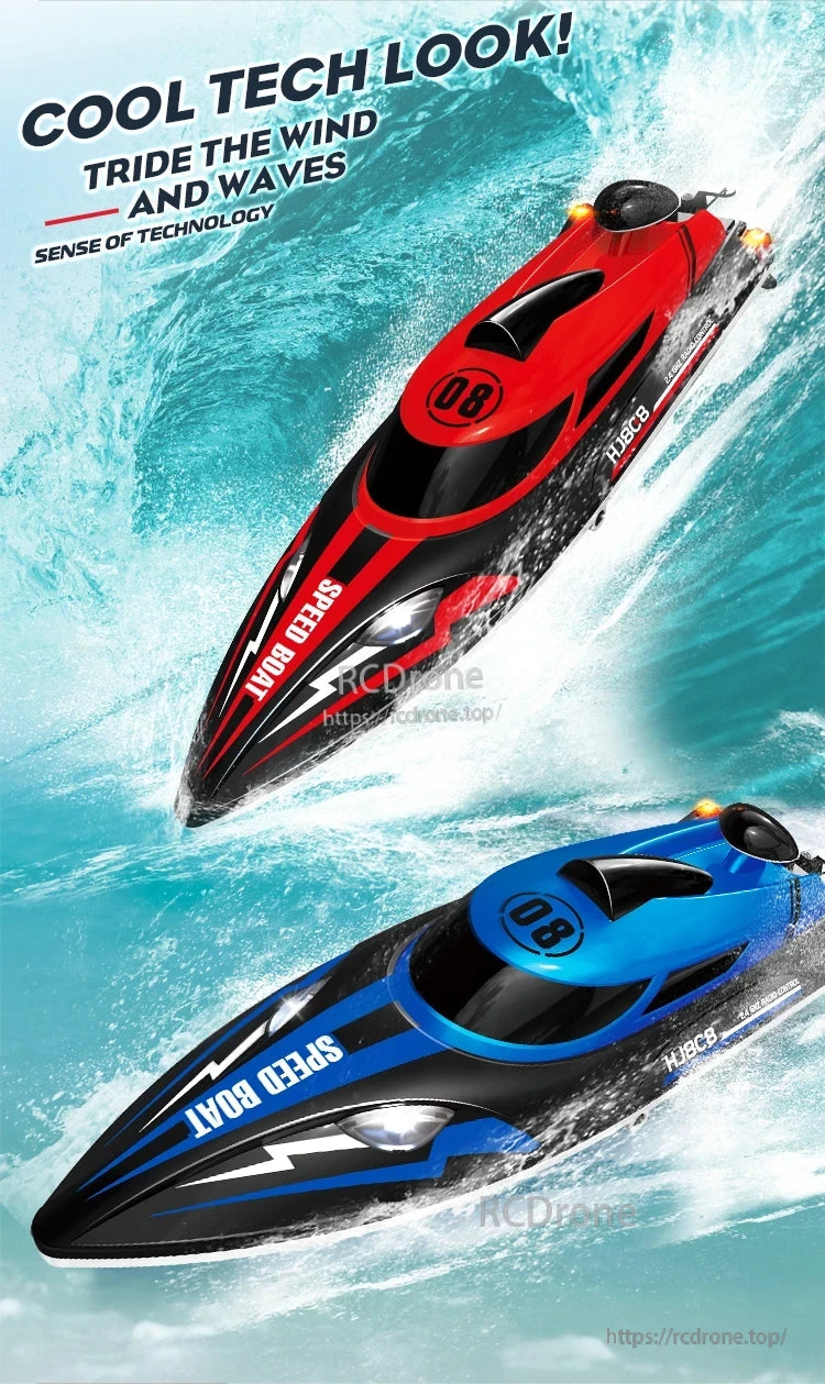 HJ808 RC Boat, Cool tech look speed boat HJ808 ride wind waves sense technology