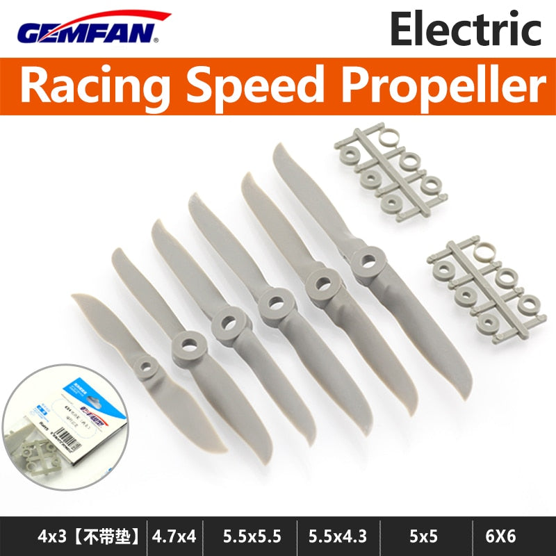 Gemfan 4030 4740 5050 5543 5555 6060 Hélice de vitesse de course électrique - Pour les avions électriques RC Racing Hélice Adpater 2PCS
