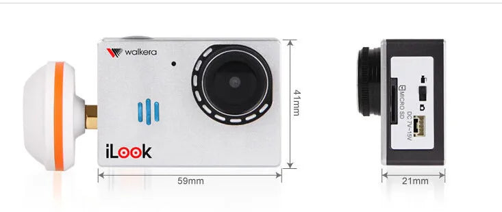 Walkera iLook 5.8G HD Resolution FPV Sport Camera with Mushroom Antenna Support Micro SD Card 5 aeProduct.getSubject()