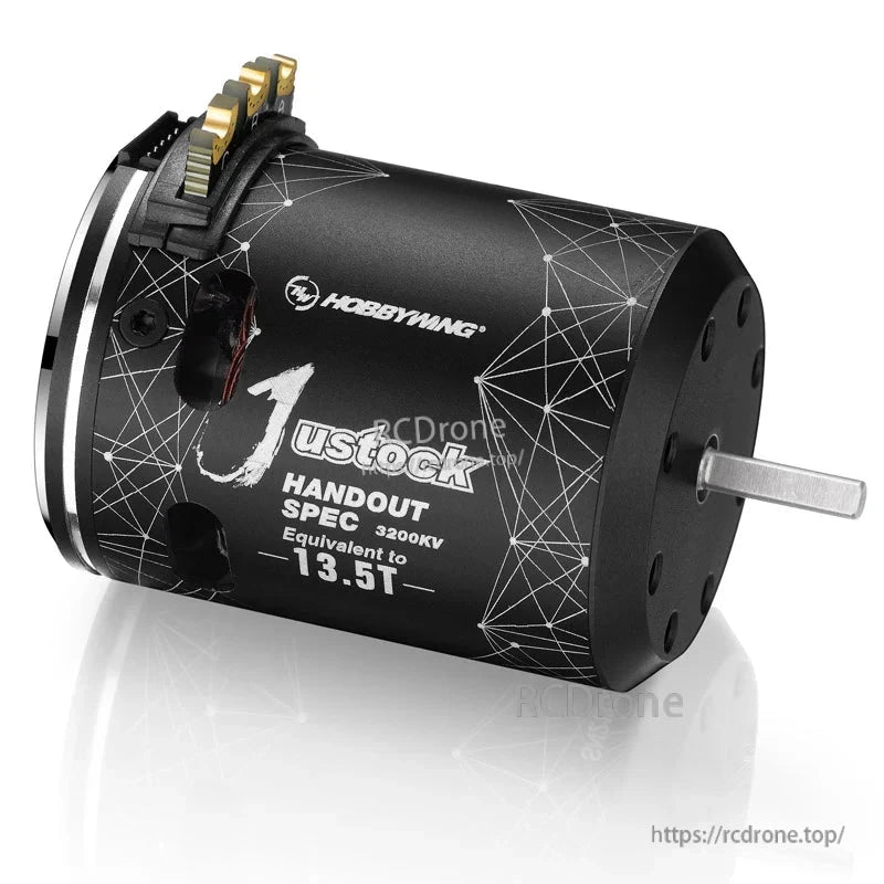 HOBBYWING XeRun Justock HandOut Spec Motor, HOBBYWING XeRun Justock Handout Spec 3200KV brushless motor with solder tabs and 3.17mm shaft