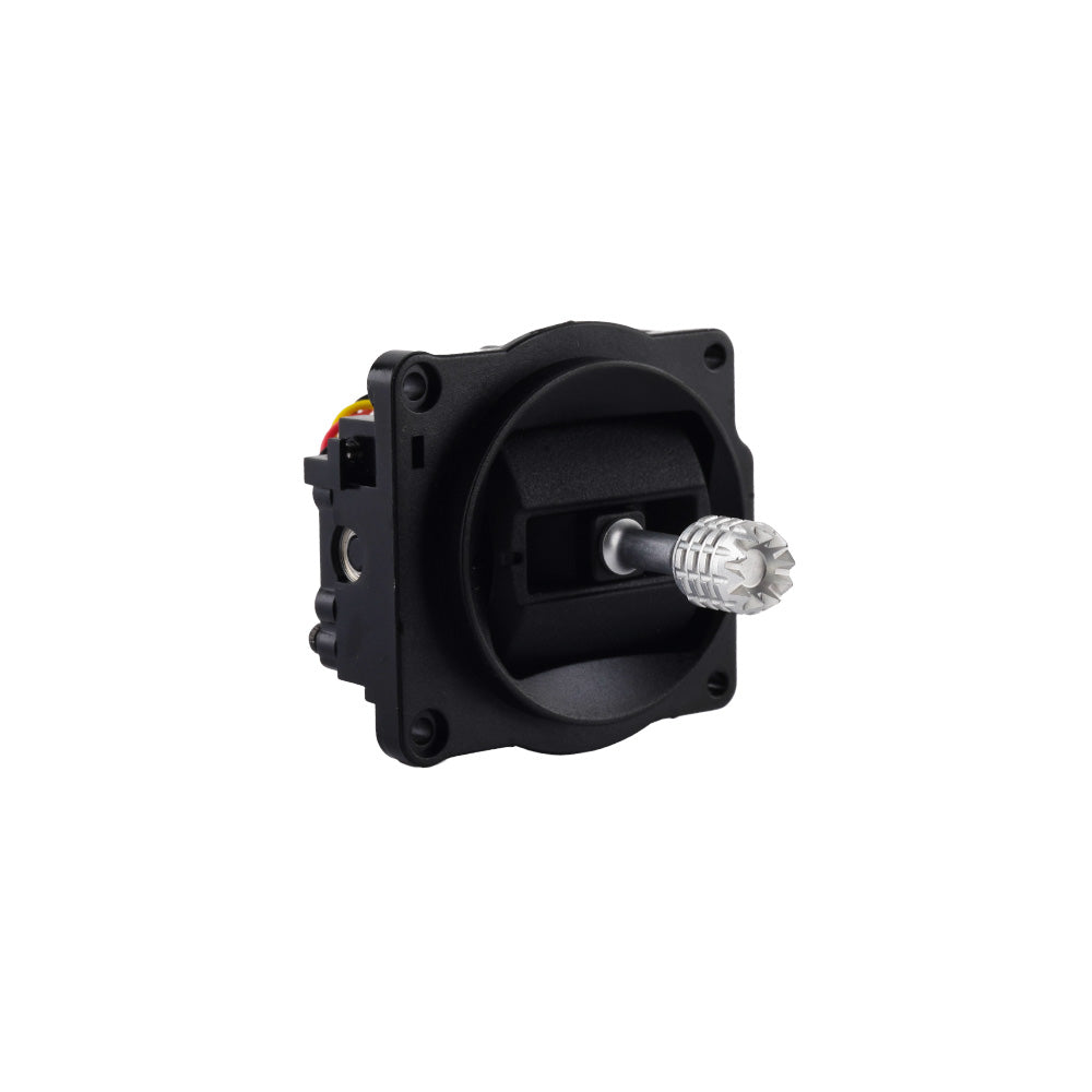 Angled side view of RadioMaster X5 replacement gimbal showing stick shaft and mounting frame