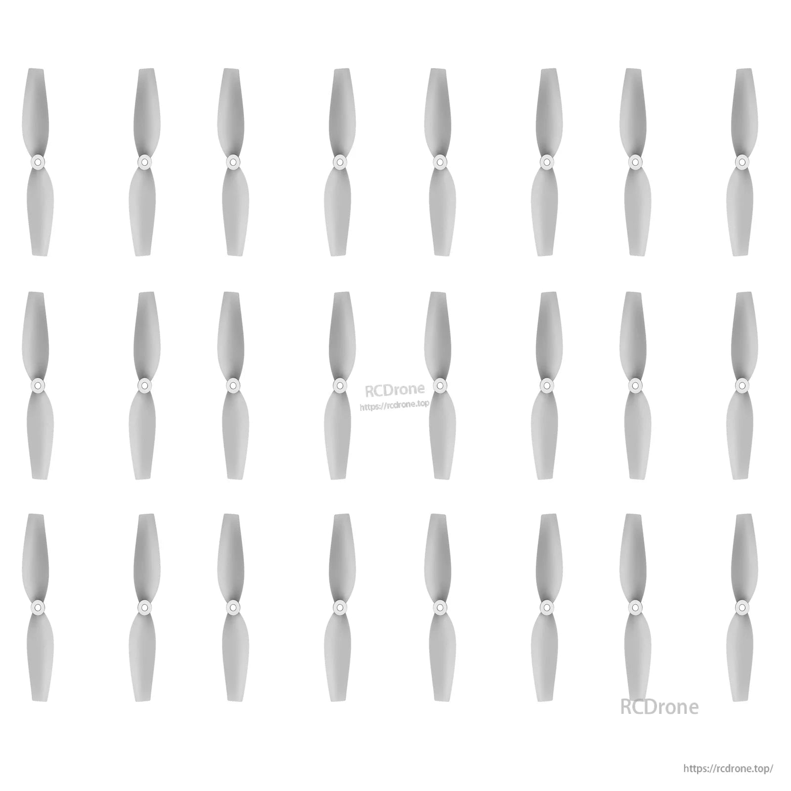 HQ 45MMX2 2-Blade Propeller, Set of gray HQ 45mm x2 two-blade drone propellers arranged in a grid with a central hub mount