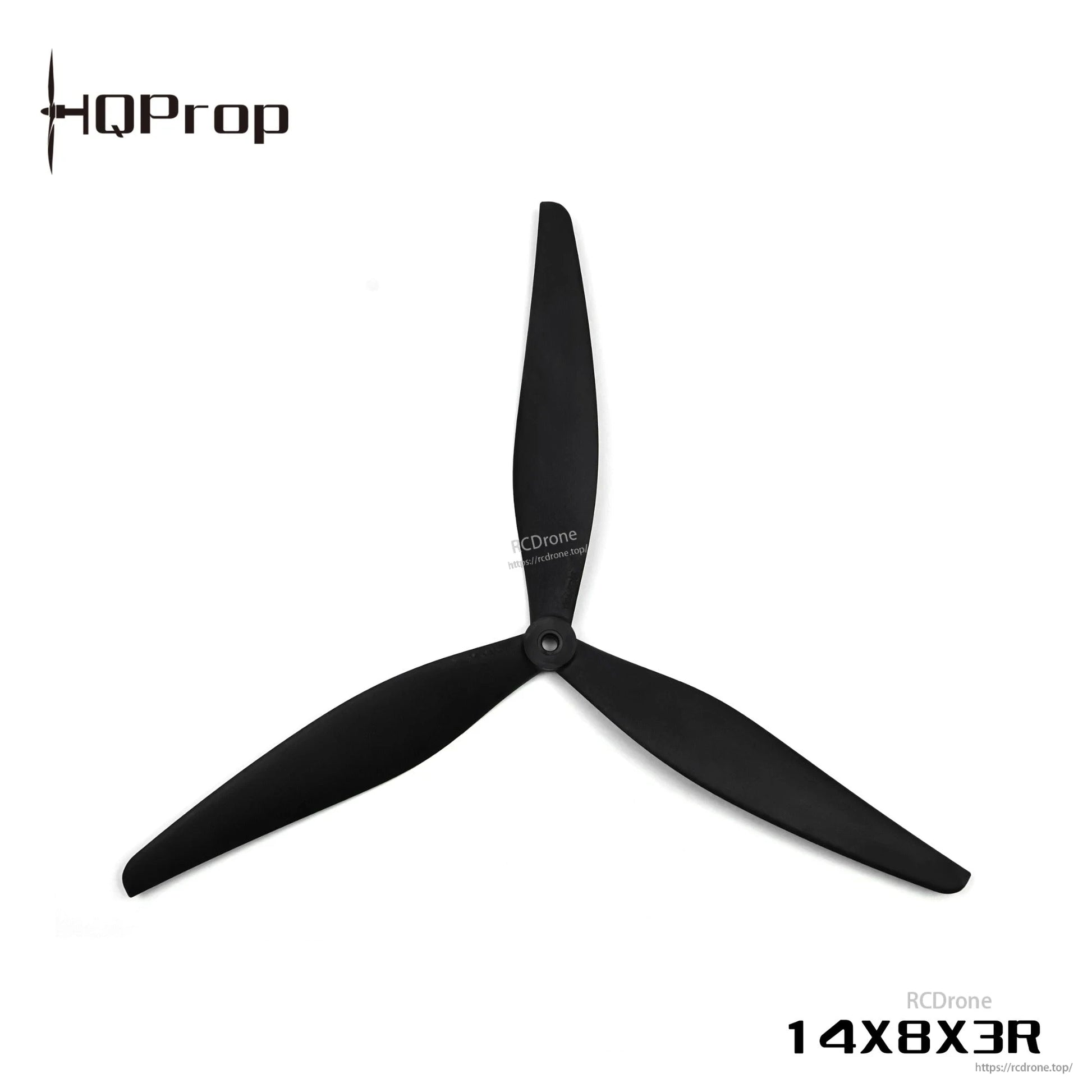 Black 3-blade propeller with 14X8X3R marking, single prop view on white background