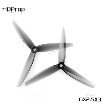 Two light grey tri-blade propellers with 6X2.5X3 size text and RCDRone watermark on white