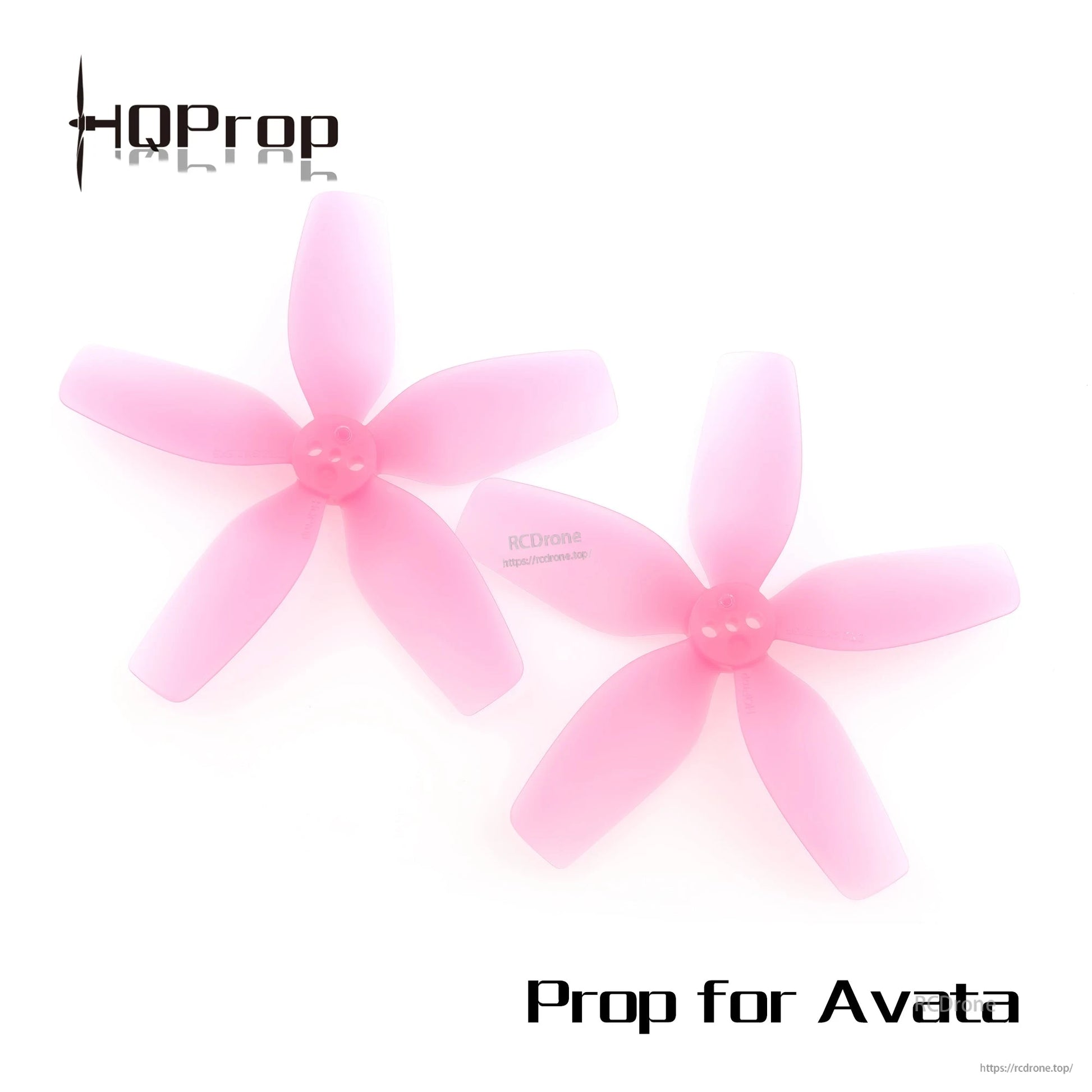 Pink 5-blade propeller pair with "Prop for Avata" text and HQProp branding