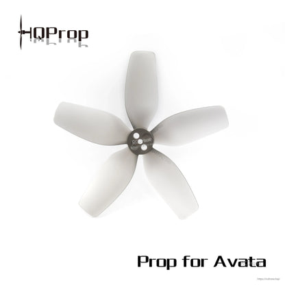 Single gray 5-blade propeller close-up showing hub and blade profile, HQProp DT2.9X2.5X5