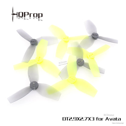 Gray and yellow 3-blade propellers arranged together, “DT2.9X2.7X3 for Avata” display image
