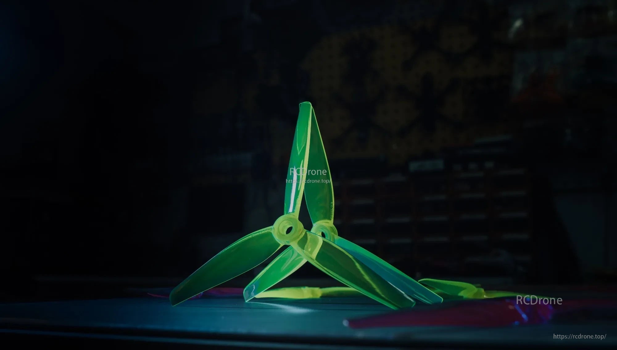 HQProp Ethix P3.5 RAD Berry 5.1x3.5x3 tri-blade propeller in translucent green polycarbonate