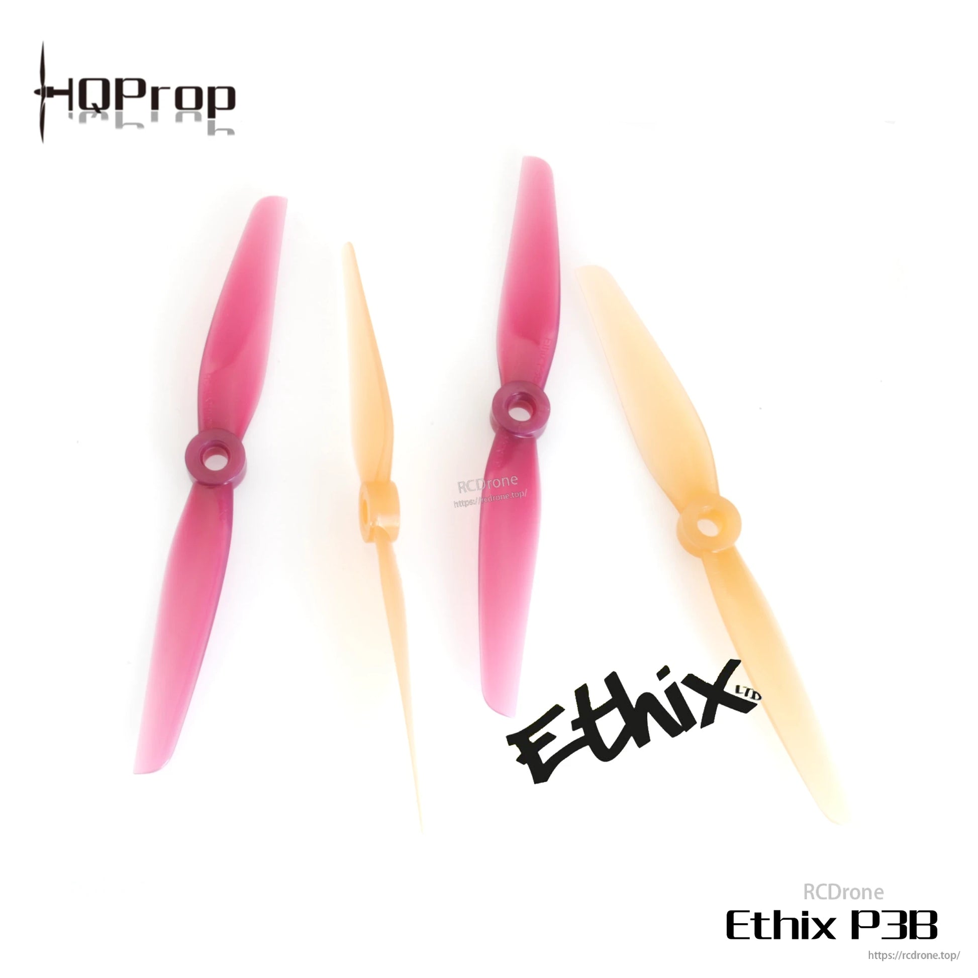 Ethix P3B propellers showing front and side profile, including blade thickness and hub detail