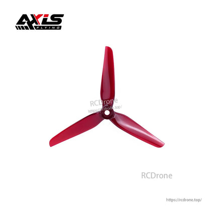 HQProp Manta 5 Pro FPV Propeller, Red three-blade FPV drone propeller with central hub opening, HQProp Manta 5 Pro style