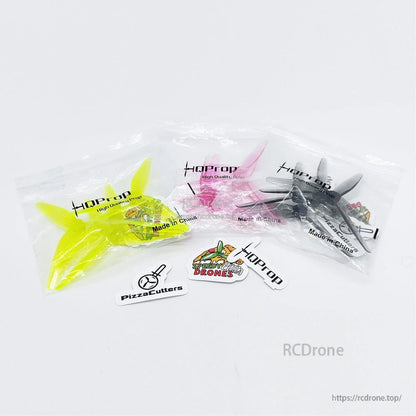 HQProp PizzaCutters 5037 propellers sealed in clear bags with included decals, assorted colors