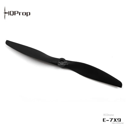 Black 7x9 two-blade propeller with center hub, shown with RCDone watermark and E-7X9 text