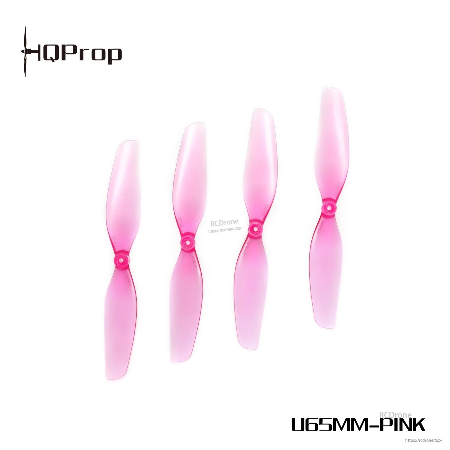 HQProp U65MM-PINK ultralight 65mm 2-blade propellers, 4-piece set in pink translucent color