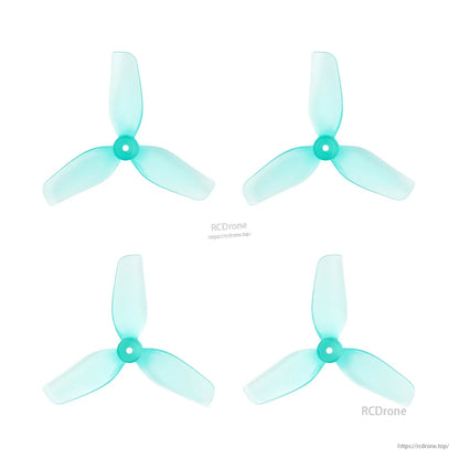 HQprop 31mm ultralight 3-blade propellers in teal, set of four