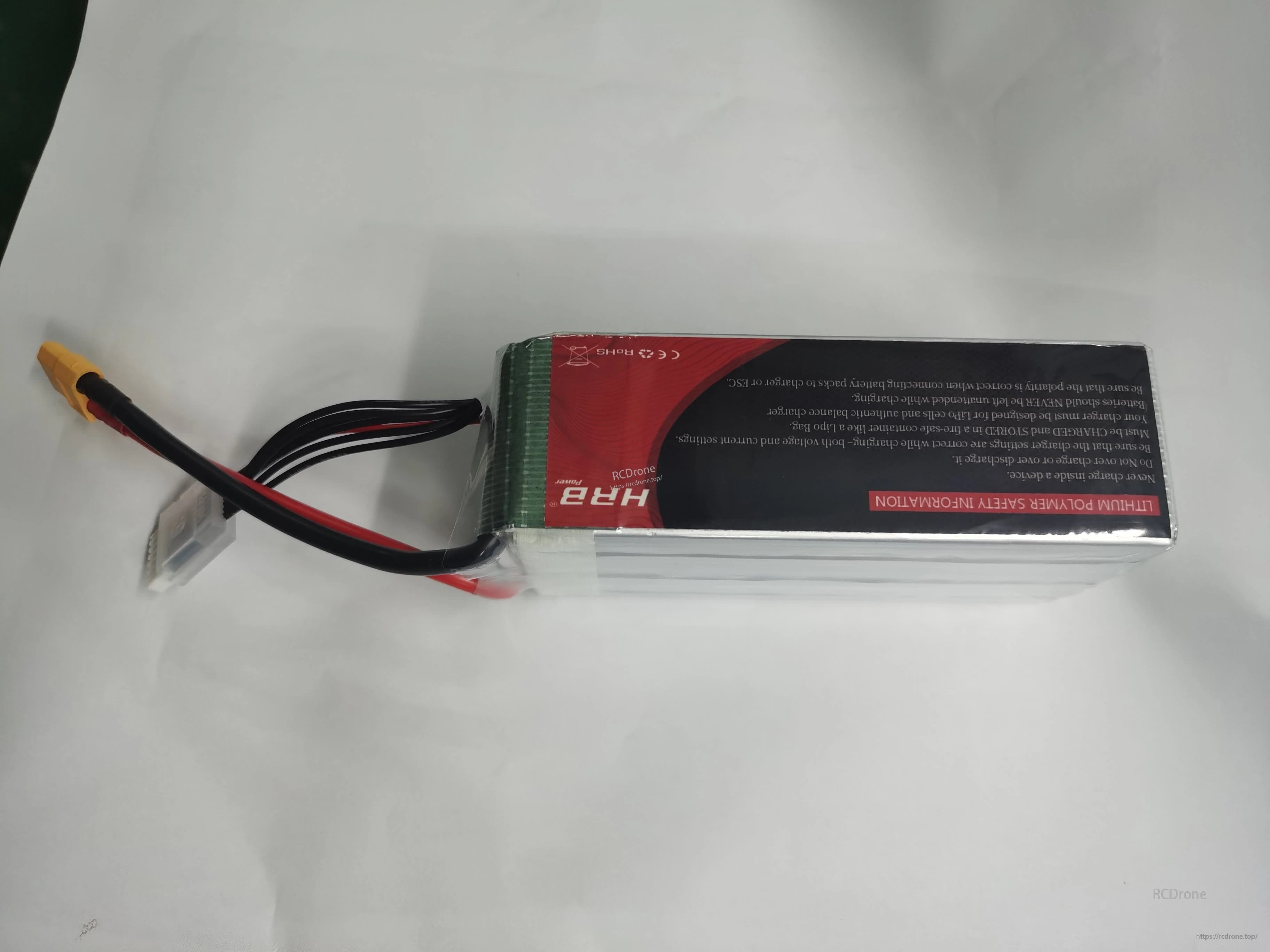 HRB 6S 22.2V 7200mAh 100C LiPo battery pack with discharge lead and JST‑XH balance connector