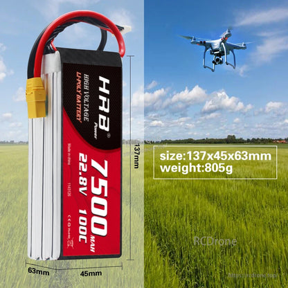 Battery dimensions and weight graphic showing 137×45×63mm size and 805g weight