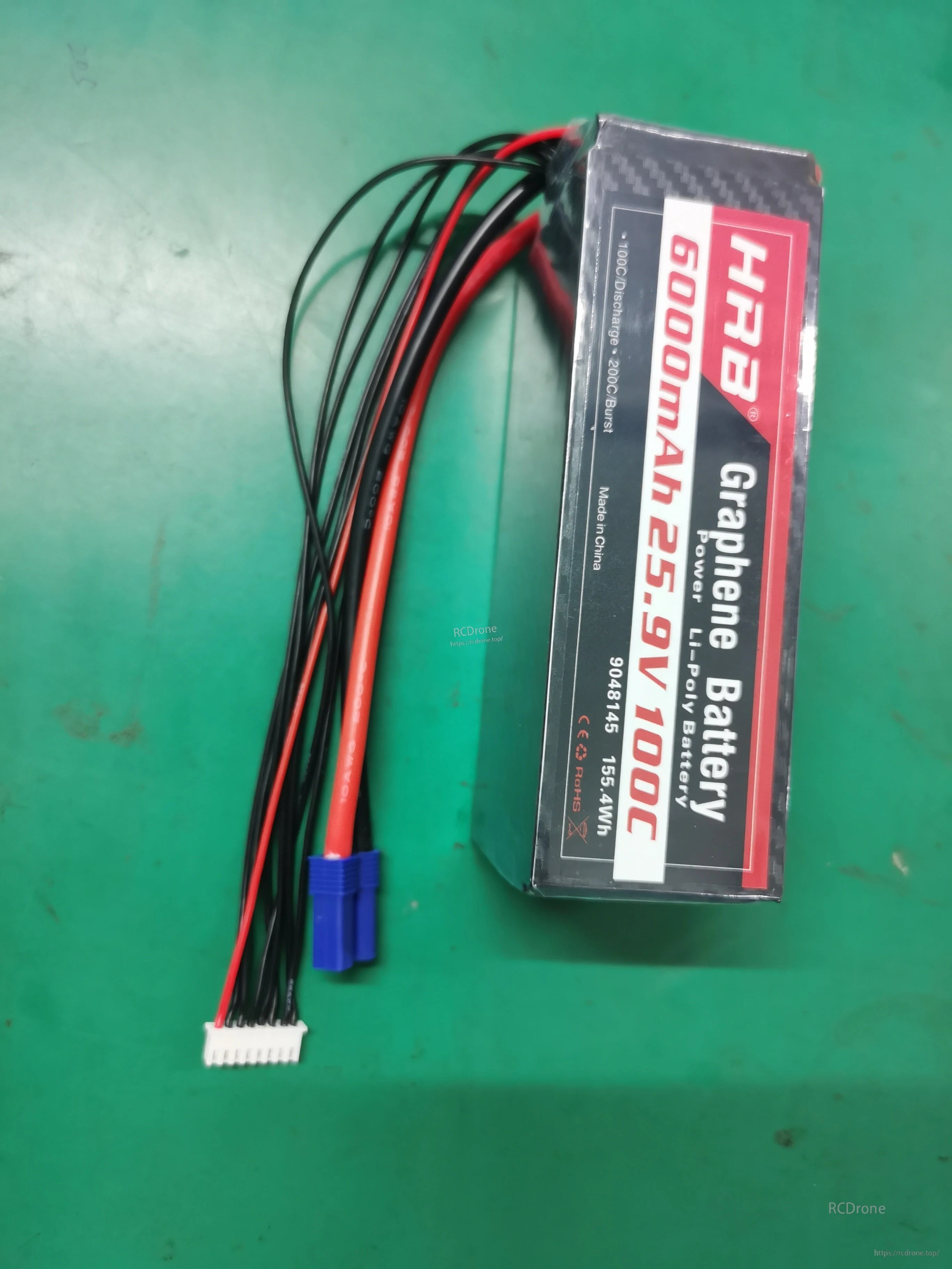 HRB 7S 25.9V 6000mAh 100C Graphene LiPo battery pack with balance lead and blue main connector