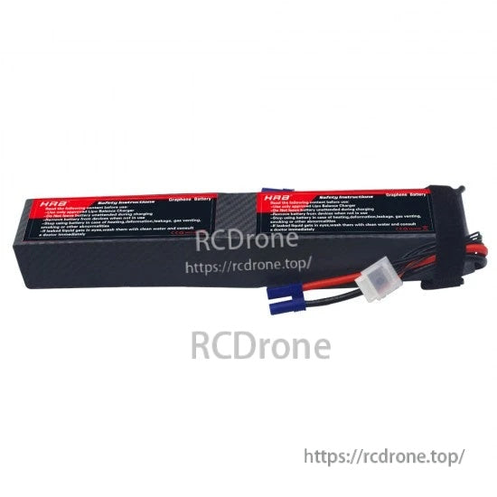 HRB Graphene 12S 4000mAh 44.4V 100C LiPo battery pack with EC5 main lead and JST-XH balance plug