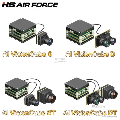 HS Airforce AI VisionCube Kit FPV AI Camera, HS Air Force AI VisionCube FPV cameras feature object recognition, PiP, CRSF, and support Betaflight, APM, and PX4 for advanced drone flight control.