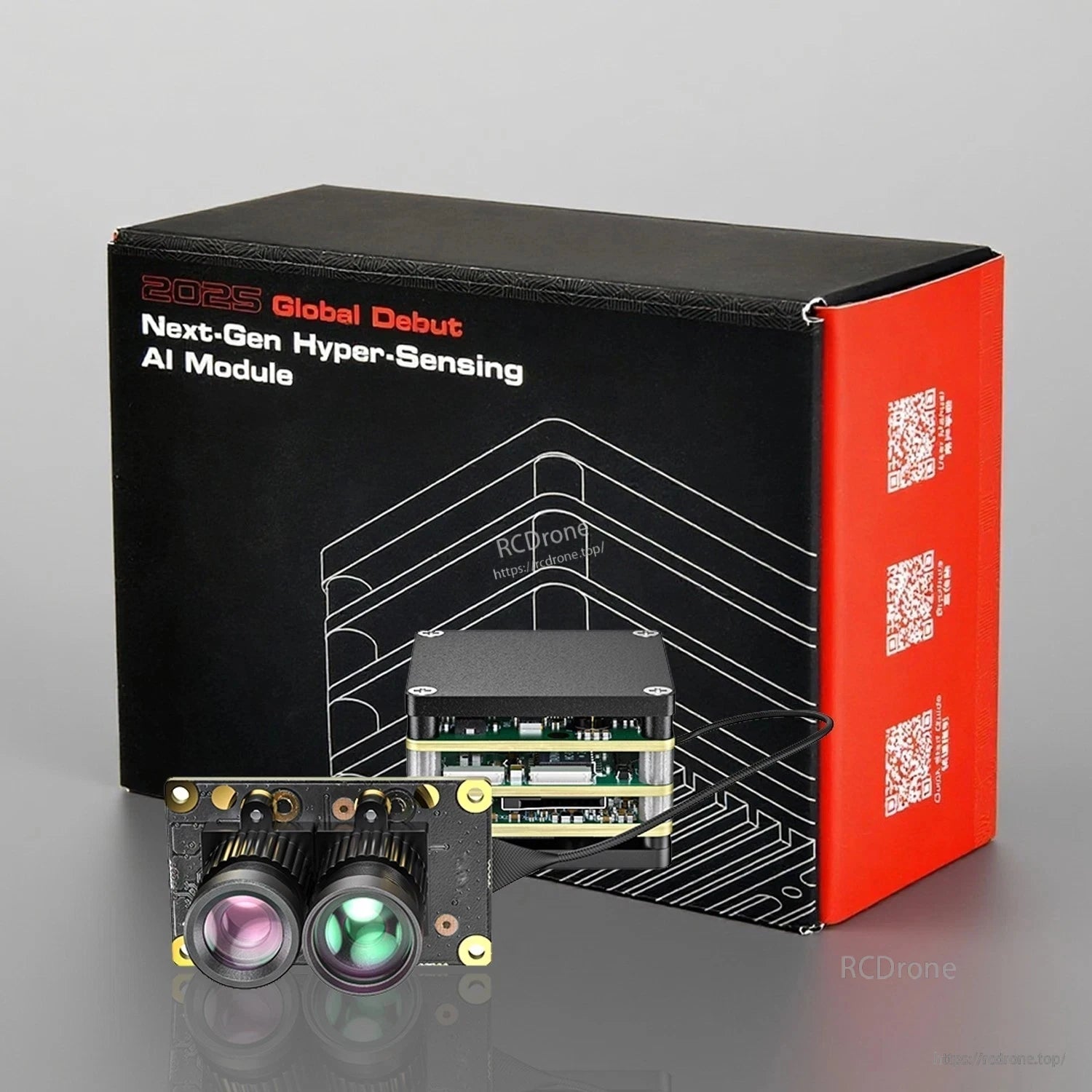 HS Airforce AI VisionCube Kit FPV AI Camera, Next-gen AI module debuts in 2025 featuring dual lenses and advanced circuitry for hyper-sensing capabilities.