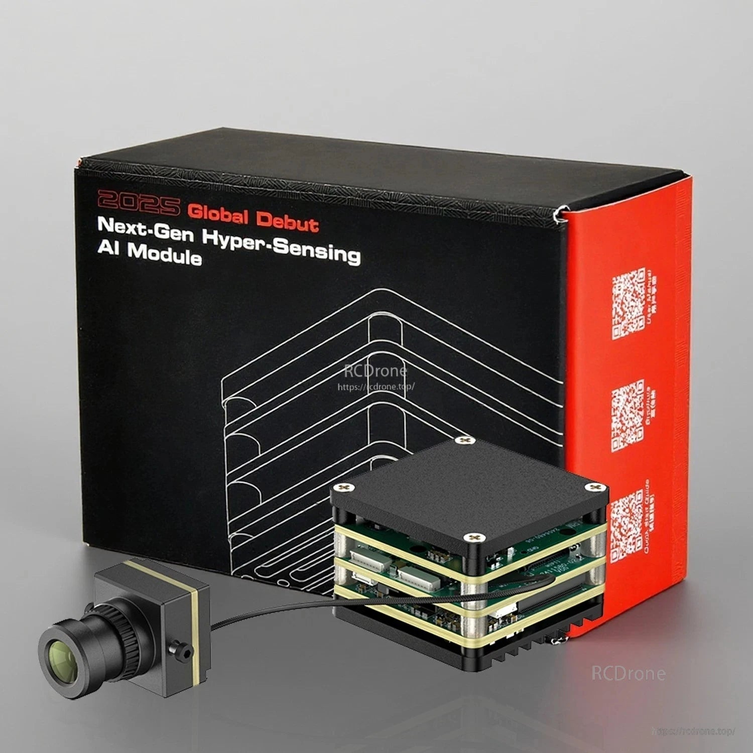HS Airforce AI VisionCube Kit FPV AI Camera, Next-gen AI module debuts in 2025 with hyper-sensing, QR codes, and modular design for enhanced adaptability and smart connectivity.