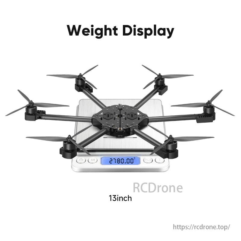 HS-P136M 6-Axis Drone, HS-P136M camera drone specifications: aerial photography, 12min flight time, 8S battery, and various sensors and components.