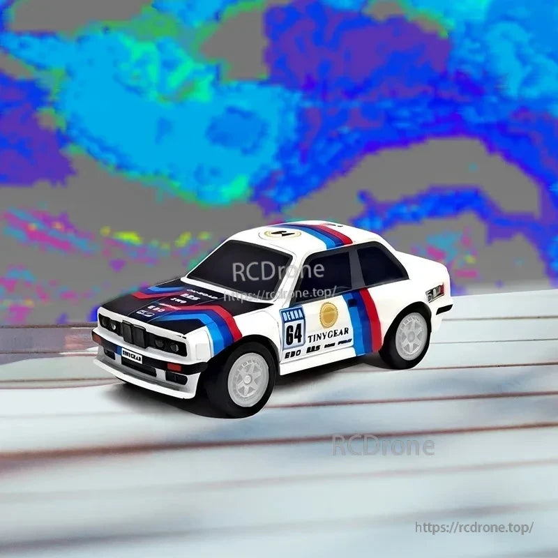 HSP TinyGear TX-8B 1/64 Rc Car, This 2WD model uses a 2.4GHz control system, servo for steering, and multi-mode LED system.