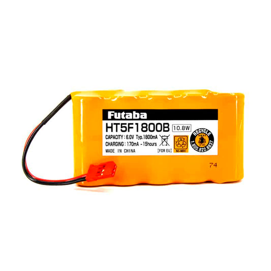 Futaba HT5F1800B 6.0V 1800mAh NiMH 5-cell transmitter battery pack with red plug connector