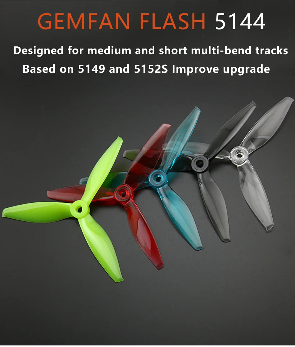 GEMFAN FLASH 5144 Designed for medium and short multi-bend tracks