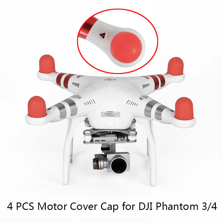 4PCS Motor Cover Cap for DJI Phantom 2 3 4 Pro Advanced SE Drone Engine Protector Dust-proof Soft Silicone Hat Spare Parts Kits 11 dji phantom 3 standard advanced professional SE color : white red blue