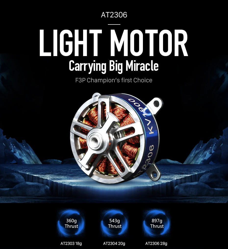 T-MOTOR, AT2306 LICHT MOTOR Carrying Big Miracle F3P Champion's first