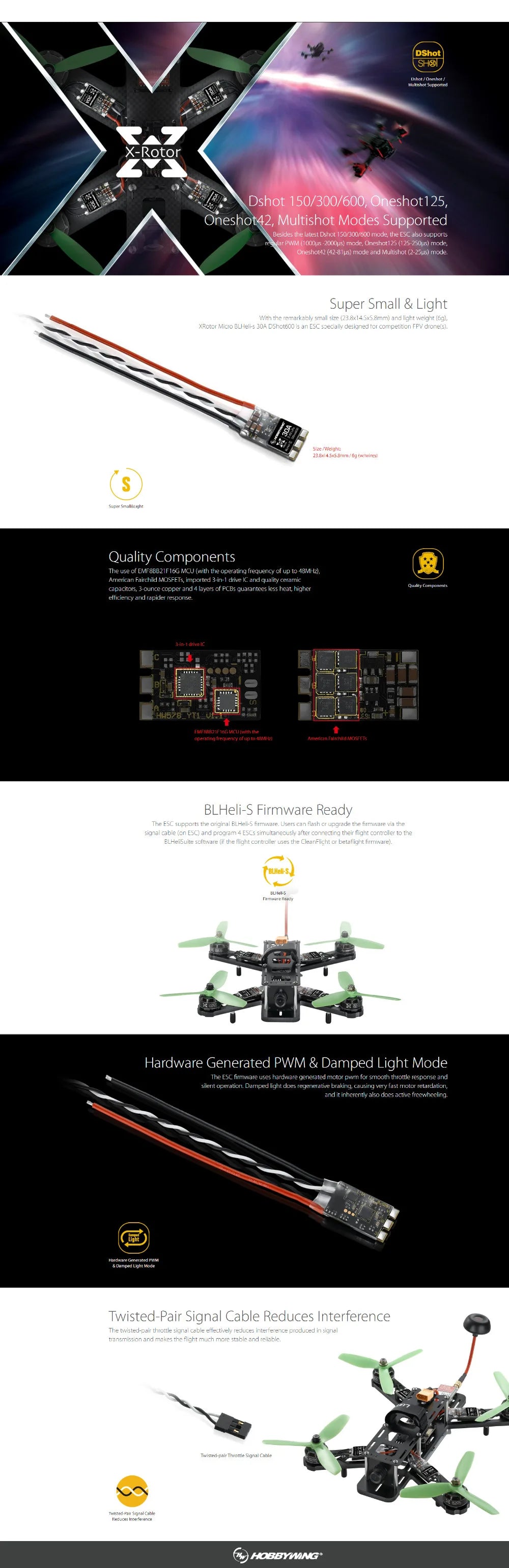 the ESC also supports Ilar PWM (ICHs - 2OOOjs