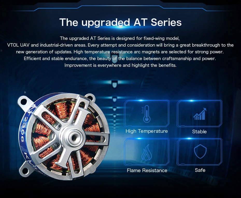 T-MOTOR, the upgraded AT Series is designed for fixed-wing model;, VTOL UAV and