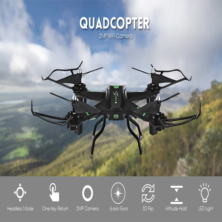 S5 Drone - Quadcopters with 2.4G 4CH 6-axis Gyro WIFI Real-time 3D Flip Drone Dron with LED Lights 7 S5 Drone, 2mpwifi carera @ hecdless