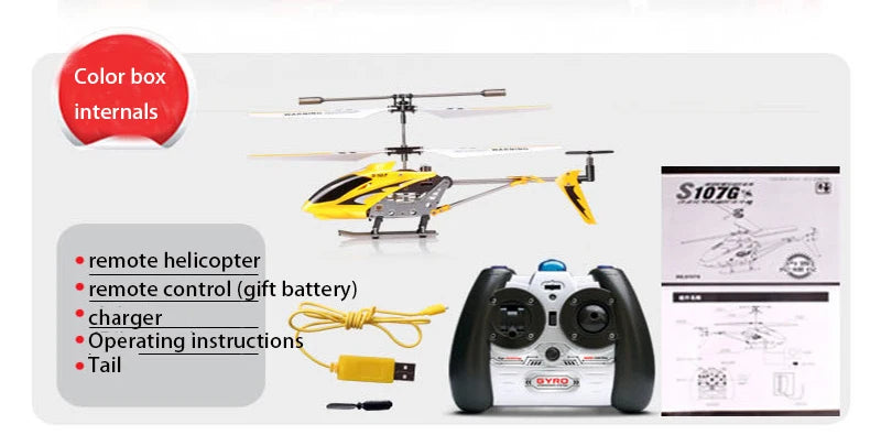 Syma S107G Rc Helicopter, S107G remote helicopter remote control (gift battery) charger Operating instructions Tail of the helicopter