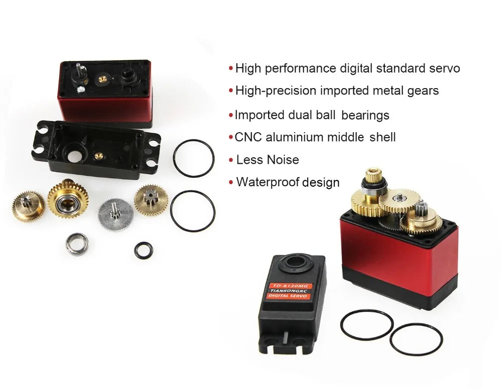 High-precision imported metal gears Imported dual ball bearings CNC aluminium middle shell