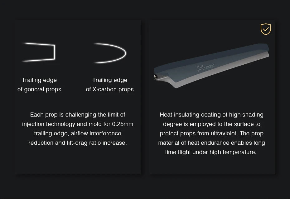 T-motor MF1806 Polymer Folding propeller, insulating coating of high shading injection technology is employed to the surface to trailing edge