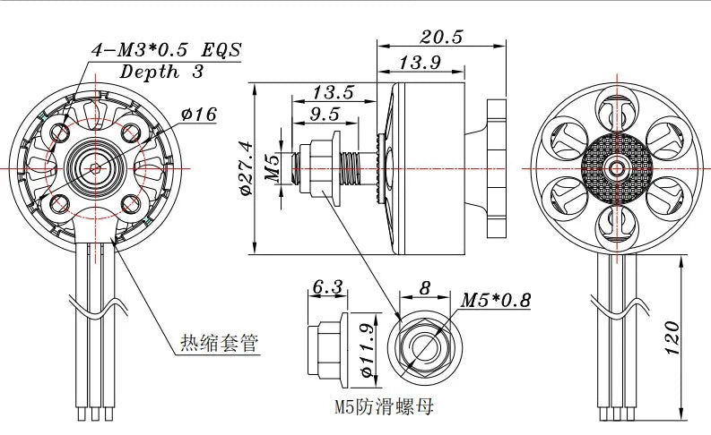 Sunnysky R2207 2207 Brushless Motor 2580KV 1800KV For RC Drone FPV Racing Multi Rotor DIY Frame Spare Parts Accs 9 Sunnysky R2207 2207 Brushless Motor SPECIFICATIONS Wheelbase